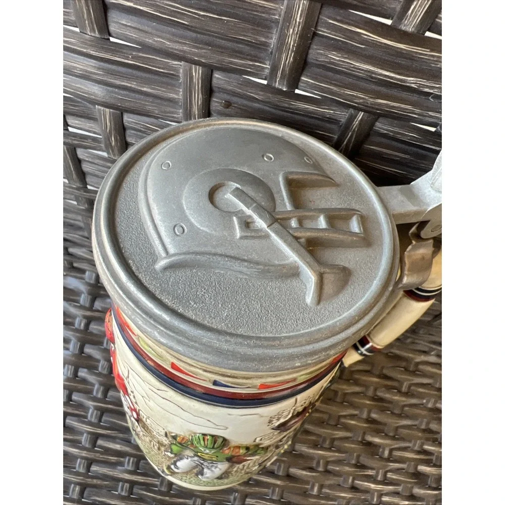 Vintage Ceramarte Brazil Avon Handcrafted 1983 Football Beer Stein